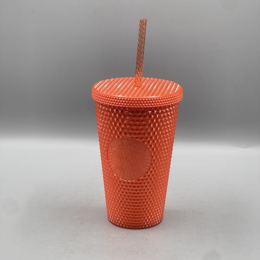 Starbucks Cold Cup Studded Pumpkin Matte Soft Touch Halloween 16oz Europe 2024